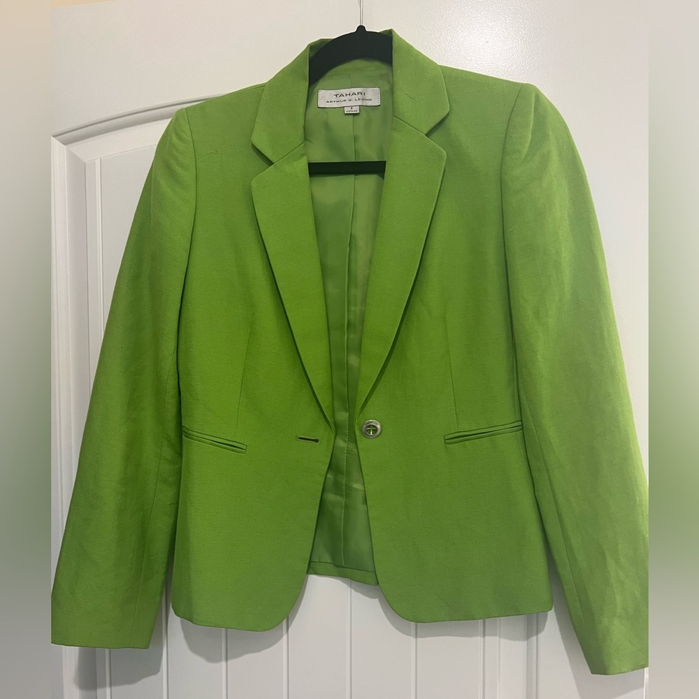 Tahari Blazer Lime Green